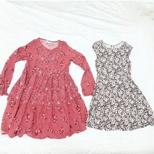 SOLD. Set/Lot of 2 Big Girl Dresses Floral Pink Multi Size 10/12 Abercrombie TCP